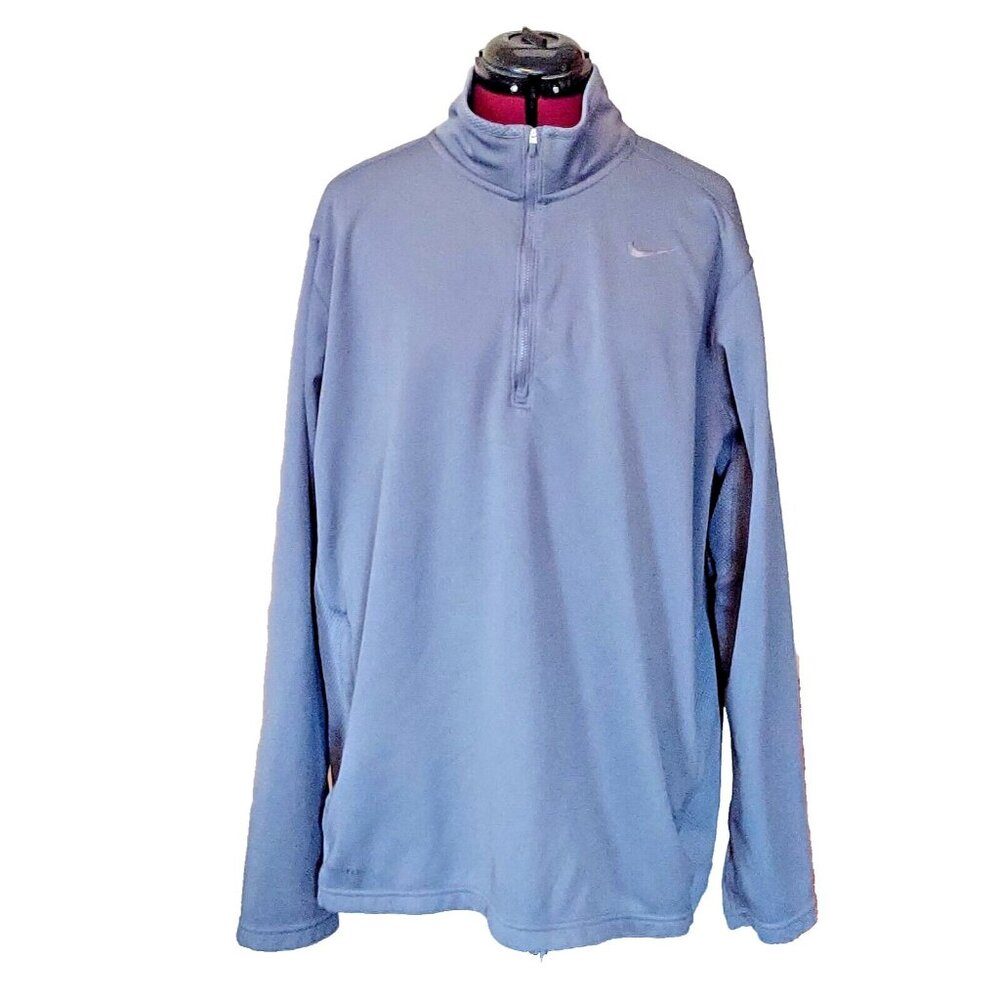 Nike Dri-FIT 1/4 Zip Pullover Men’s XXL Gray Long Sleeve Athletic Shirt